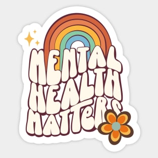 Mental health matters groovy textography Sticker